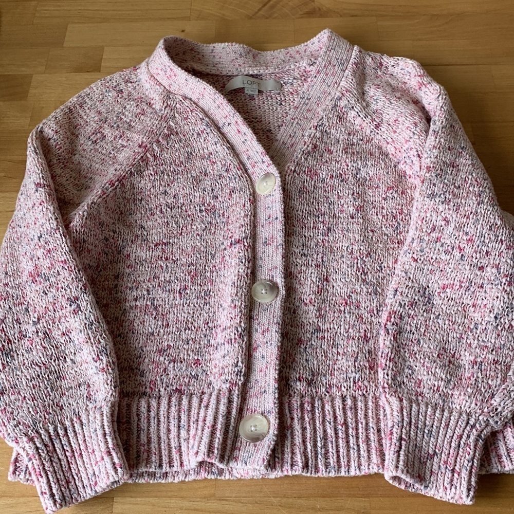LOFT 2 pc Pink Speckled Sweater & Tank Top Set - Picture 4 of 13
